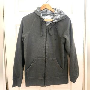 Pact Gray Zip-Up Hoodie with French Terry liner size small organic sustainable